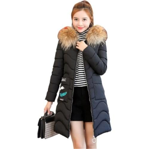 Winter Hooded big Size Women Parkas Outeerwear Long Print cotton clothes womens cotton coat large size Female coat Parkas D879
