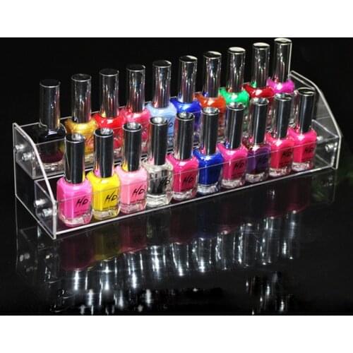 2 Tiers Removable Nail Polish/Sunglasses Shelf Acrylic Clear Cosmetic Display Stand Rack Holder Women Makeup Organizer