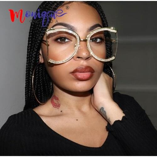 2021 Sunglasses Women Oversized CZ Diamond Designer Sun Glasses Ladies Luxury Glasses Shades for Women Wholesale Bulk Oculos