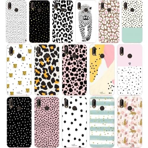 44AA Leopard print dot Silicone TPU Protective Cover Phone Case On For Huawei P20 30 Pro Lite Case Soft