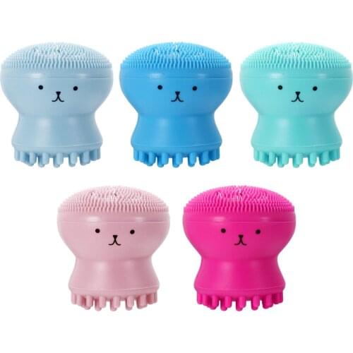 5 Pack Facial Cleansing Brush Silicone Handheld Face Brush Massager Cute Small Octopus Shape Face Scrubber for Deep Cleaning
