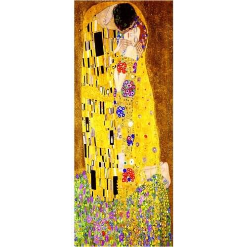 60x150cm Classic Artist Gustav Klimt kiss Abstract Oil Painting on Canvas Print Poster Modern Art Wall Pictures For Living Room