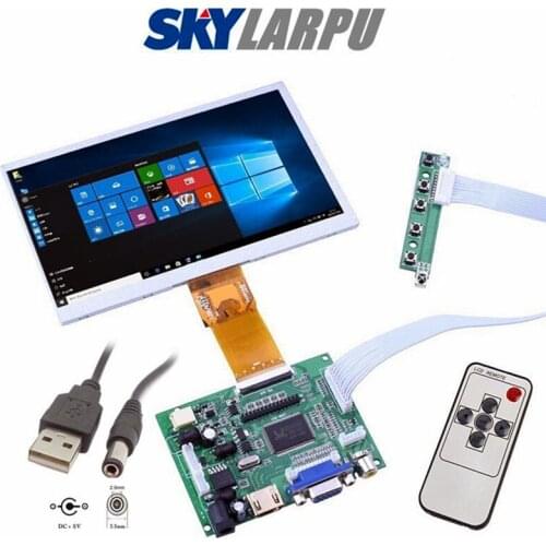 7"Inch HD 1024*600 7300101462 E242868 LCD Screen Display With Remote Driver Control Board 2AV HDMI VGA for Raspberry Pi