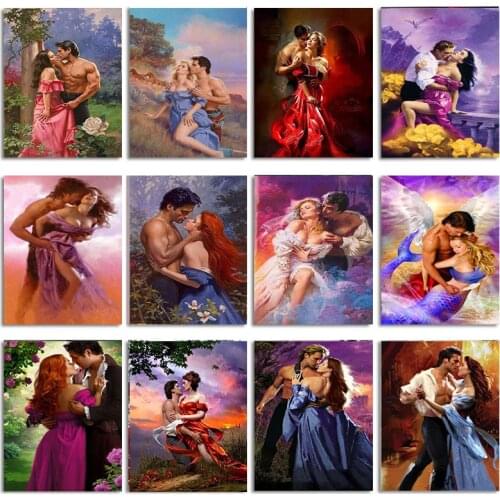 Diy Diamond Embroidery Complete Kit Couple Diamond Mosaic Full Layout Love Pictures With Rhinestones Hones Home Decoration Jq747