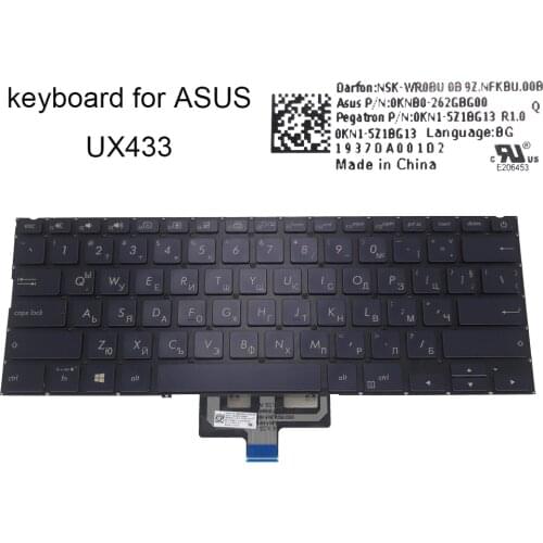 UX433 Bulgarian Belgium Backlit keyboard for Asus zenbook 14 UX433FL FA UX433FN BE BG computers keyboards 0KN1 5Z1BE13 5Z2BG13