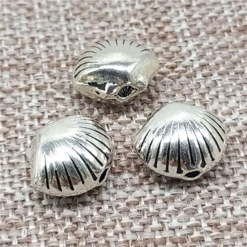 925 Sterling Silver Seashell Sea Shell Beads for Oecan Sea Bracelet Necklace