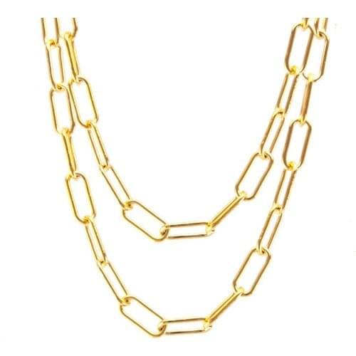 Silver Color/Gold Color Stainless Steel Chain For Jewelry Making Lock Chain By Meter Wholesale 1m