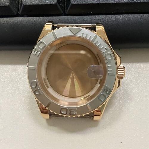 For Miyota 8215 8200 821A Watch Movement Replacement 40MM Stainless Steel Rose Gold Watch Case for Mingzhu 2813 Watch Parts