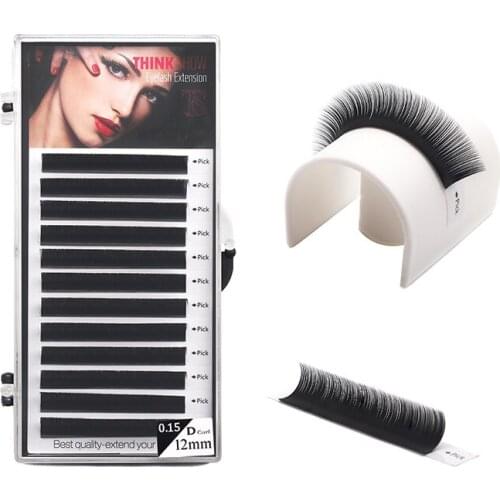 Individual Eyelash Extension Dark High Quality Natural Lashes Thick Soft Individual Lashes False Mink Silk Eye lashes