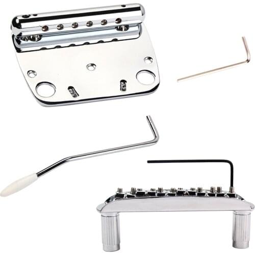 Exquisite 6 String Guitar Tremolo Bridge Tailpiece Set for Jazzmaster Guitar Accessory Chrome