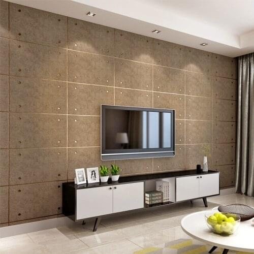 KAMANNI High Quality Thick Plaid Industrial Wind Imitation Deerskin Velvet TV Wall Paper Bedroom Non-woven Wallpaper