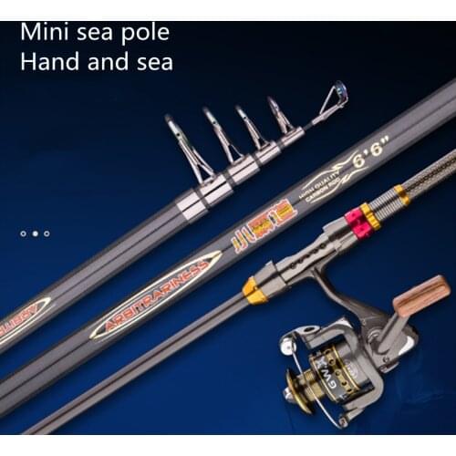 Mini short section 1.98m rotating fishing rod ultra-light carbon fiber portable telescopic high quality outdoor fishing tool