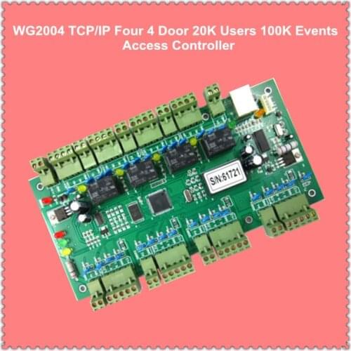 WG2004.NET TCP/IP Four 4 Door Access Controller 20K Users 100K Events MEM Fire Protection &Alarm Trigger Programmable logic