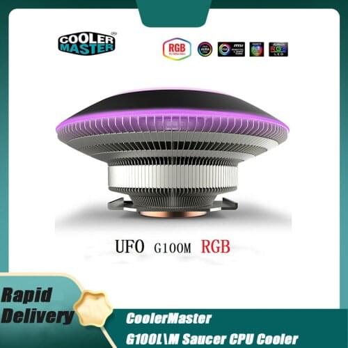 Cooler Master G100 10cm Saucer CPU Cooler 4pin RGB Cooling Fan for Intel 115X 2011 AMD AM4 AM3 CPU Radiator