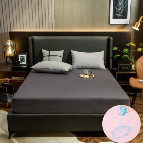 Kuup 1pcs New Printing Bed Mattress Cover Waterproof Mattress Protector Pad Fitted Sheet Separated Water Bed Linens with Elastic