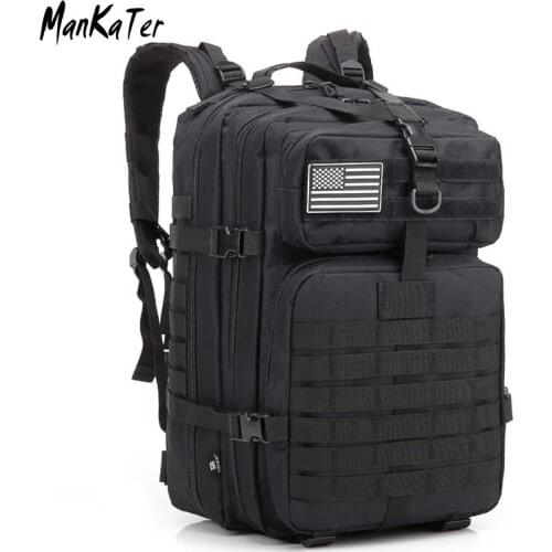 ManKaTer Free Shipping Military Tactical Backpack Large Army 3 Day Assault Pack Molle Bug Out Bag 45L