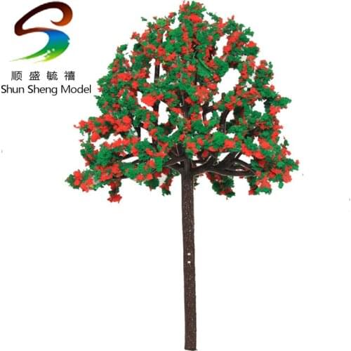 Model tree Plastic model tree high is70mm red and green color tree