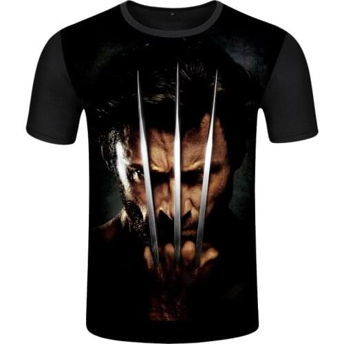 2019 Men Super Hero Clothing Wolverines Mens T-Shirts 3D Iron Man Print Tops Tee Shirt Funny Short Sleeve T shirt