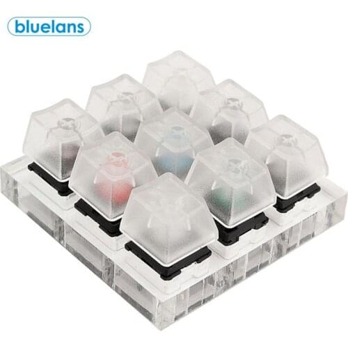 MX switch switches tester with acrylic base blank keycaps for mechanical keyboard kailh BOX 9 Clear Plastic Keycap Sampler