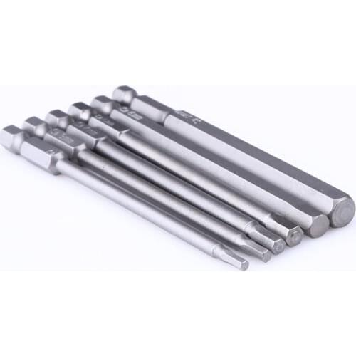 1/4 Inch Hex Shank Magnetic Hexagon Head Screwdriver Bit Set H2.5 H3 H4 H5 H6 H8 Drill 1 Screwdriver 6pcs 100mm Length