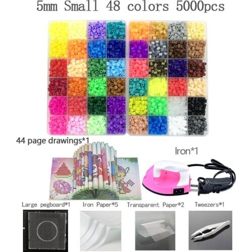 5mm Perler Kit Hama beads Whole with Pegboard and Perlen Iron bead drawing 3D Puzzle DIY Toy Kids Creative Handmade Craft Gift