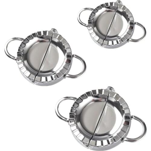 Stainless Steel Dumpling Maker 3 Pcs Small Medium and Large Dumpling Mold Dough Press Cutter Wrapper Pie Crimper Pastry