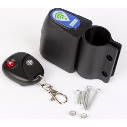 Whole Sale 100sets/lot Motorbike Cycle Bicycle Bike Anti Theft Security Alarm Warning Annunciator Lock with Remote Controller