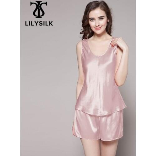 LilySilk 100 Silk Pajamas Set Women Sleepwear 22 momme Luxury Natural Tank with Shorts Sleep Womens Clothing Free Shipping