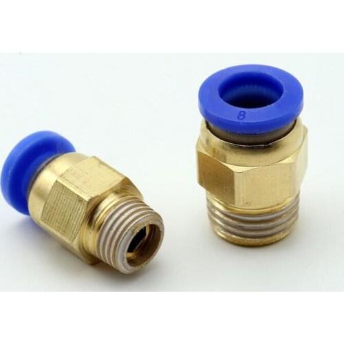 1PC PC4/6/8/10/12 Tube O/D 4mm-12mm Brass Male Thread Size 1/8" 1/4" 3/8" 1/2" Push In Fittings Pneumatic Quick Connector