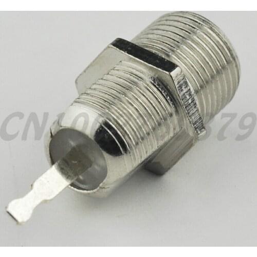 RF electrical connector 75 Ohm F panel mount Jack with solder cup connector
