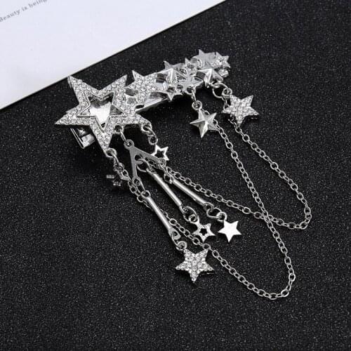 Luxury Star Crystal Pearl Hairpin Barrettes Hairgrip for Women Girl Rhinestone Hair Clips Wedding Hair Jewelry Accessories