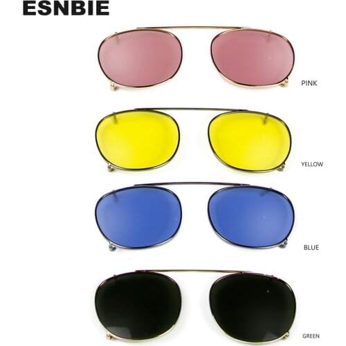 Depp Style Round Clip On Sunglasses Lens Blue Pink Yellow Green Polarized Sun Glasses For Women Men Fashion Tinted Clip-On Lens