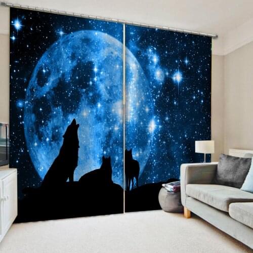 Modern Home Decoration Blackout 3D Curtain stereoscopic lifelike blue sky dog curtains soundproof windproof curtains