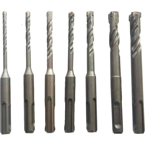 4Type 7pcs/sets 110mm SDS Plus Hammer Drill Bit 40Cr steel Stone Drill Cross Cutter Concrete Drill Bit 4-12mm drilling Bits