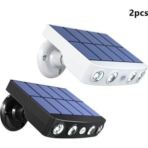 2pcs Solar LED Light Outdoor Motion Sensor Waterproof Garden Solar Lamp Illumination Wall Lamp Flood Lights for Street Garage