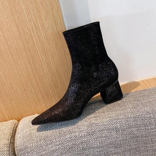 Vintage Handmade Shoes for Women Kid Suede Leather Boots Female 5cm Heels Wedding Party Shoes Woman