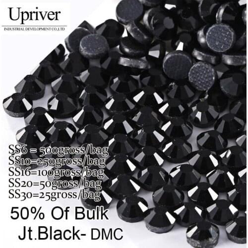Upriver Half Large Packing Flatback SS6 SS10 SS16 SS20 SS30 Jt.Black DMC Hotfix Rhinestones