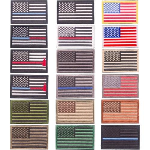 Embroidery American Flag Military Patch Ironing Or Sewing To Any Clothing Cowboy Backpack Handmade Decorative Badge Icon 8*5cm