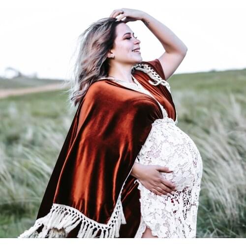 Don&Judy Sexy V-Neck Pregnant Maternity Dresses Women Velvet Maxi Gown Dress Pregnancy Party Prom Dress Photo Shoot Baby Shower