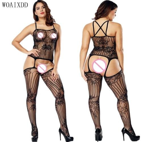 Sexy Sleepwear Lingerie Babydoll BODYSUIT Mesh Floral Body Stocking sleeveless Garter Teddy Fishnet Catsuit Nightwear