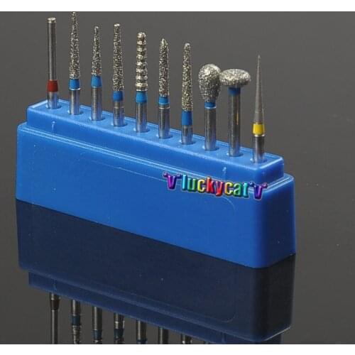 1Set/10Pcs Dental Diamond Burs High Speed Handpiece Teeth Whitening Product For Polishing Smoothing In Red Burbox 1.6mm