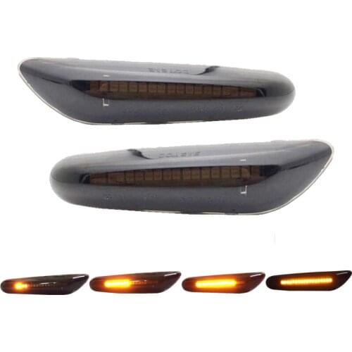 2PCS Smoke Lens Dynamic Flowing LED Turn Signal Side Marker Light Blinker Lamp for BMW E90 E91 E92 E93 E60 E87 E82 E46