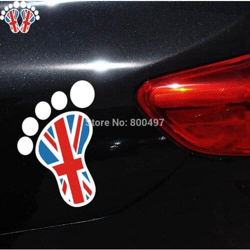 20 x Funny Car Stickers British Flag Footprint Car Decals Body Accessories Decoration Decals