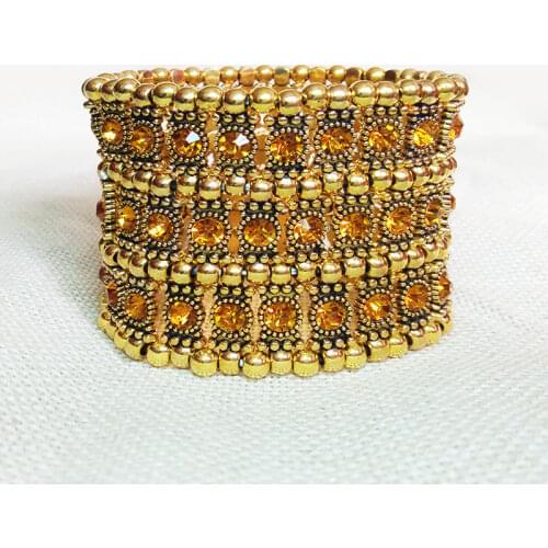 3 strands multilayer bracelet Expandable bangle Openable Stretch Rhinestone Exaggeration pulseras Cuff Chain ornament jewelry