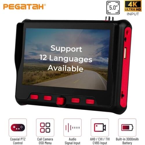 8MP HD CCTV Tester Mini Monitor Camera AHD TVI CVI CVBS 4in1 Analog tester CCTV UTP Portable Monitor cftv video Camera tester