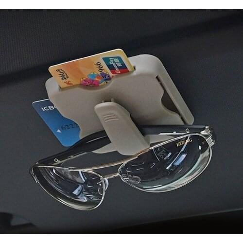 New Sun Visor Car Card Holder ID Card Credit Card Visor Organizer with Glasses Clip Auto Accessories
