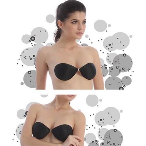 Brand Strapless Bra Push Up Bralette Black Seamless Sexy Bra for Women Bikini Wedding Dress Big D Cup Self Adhesive Silicone Bra