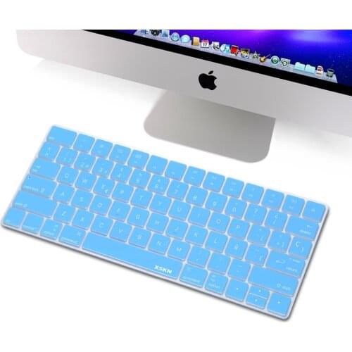 For Magic Keyboard Skin Cover, XSKN Spanish Language Keyboard Protective Film for Apple Wireless Bluetooth Magic Keyboard, Blue