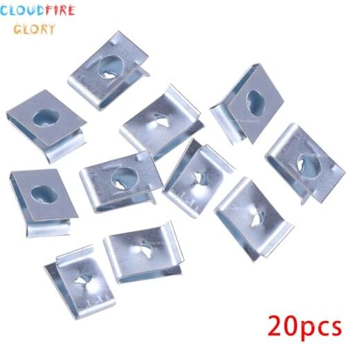 CloudFireGlory 20Pcs Car Universal 6mm Hole Speed Fasteners U Nuts Self Tapping Screw Spire U Clips Interior Trim Panel
