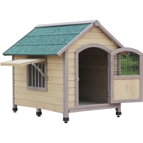 Solid Wood Dog House Outdoor Waterproof Indoor Wooden Kennel Golden Retriever Teddy Four Seasons Universal Pet Nest
